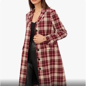 Mid length plaid coat